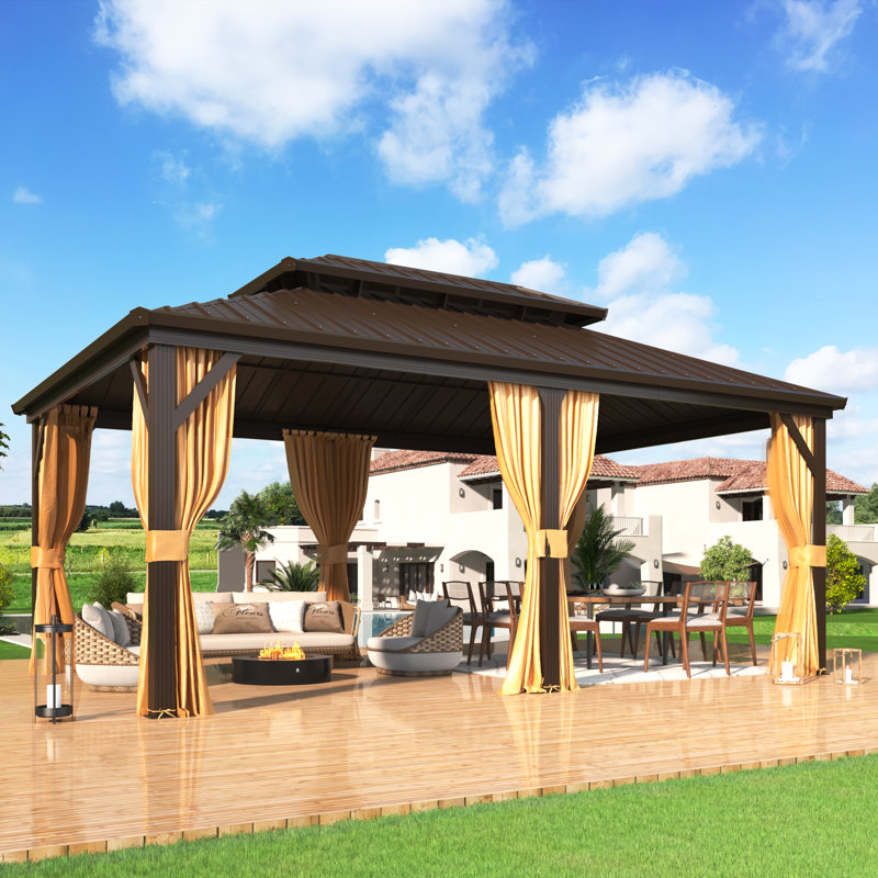 18 pi. L 12 pi. D Pavillon de jardin en aluminium