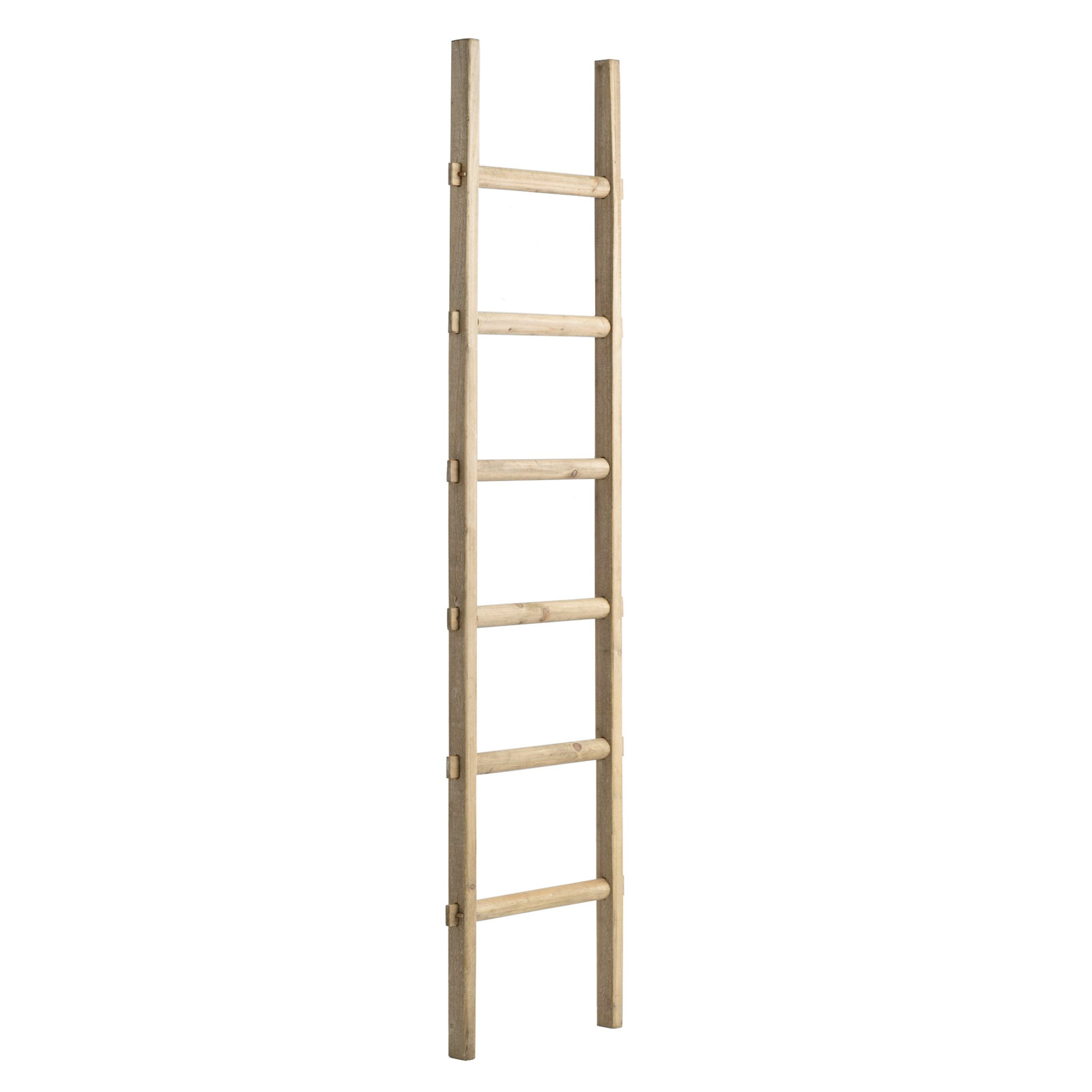 Rustic 6ft Tall Blanket Ladder, Decorative Freestanding Ladder For Storage - 19" x 2" x 76", Light Brown