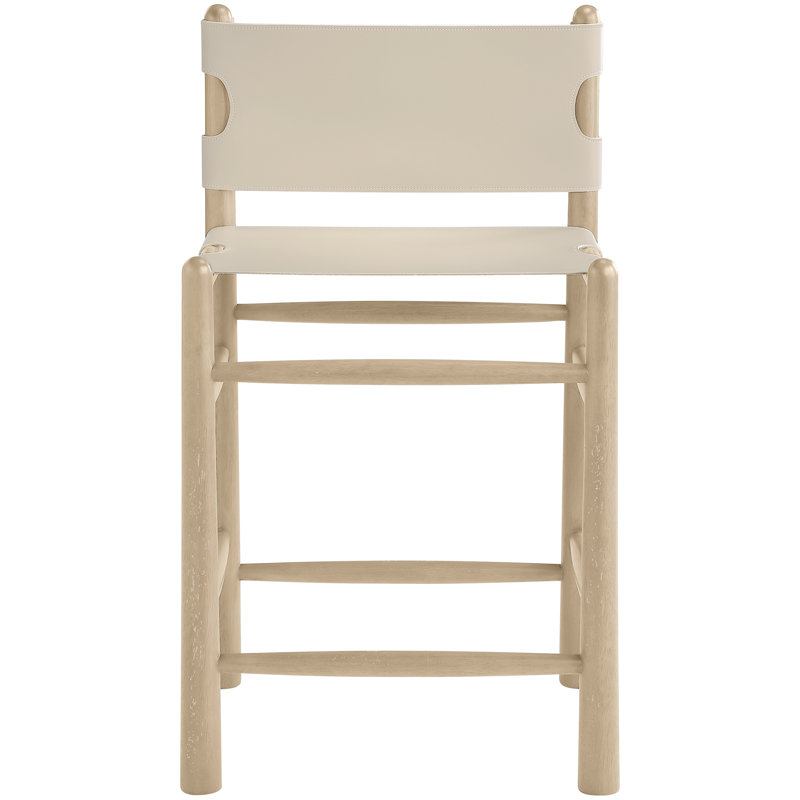 Santos Vegan Leather Upholstered Counter Stool, Beige Vegan Leather, Natural