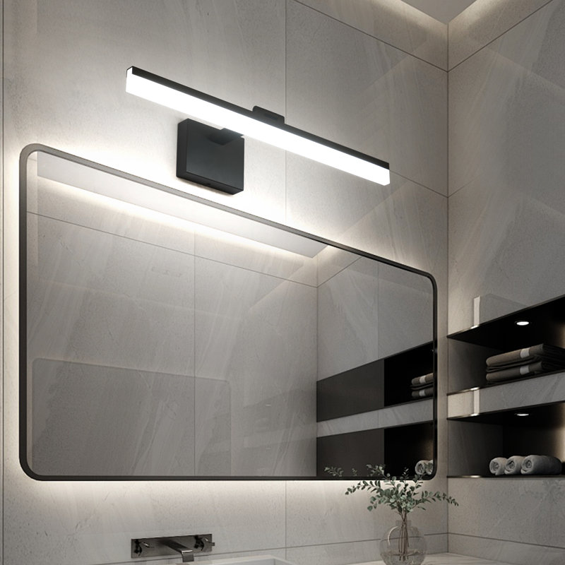 1-Light LED Bath Bar Vanity Light, Black, 23.62" Width, 5500 Kelvin