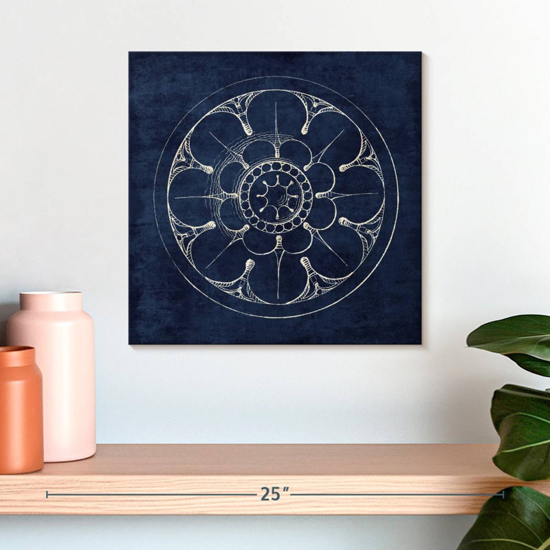 Lilie Rosette III Indigo, 16" H x 16" W
