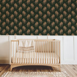 Prowling Cheetah - Deep Forest Green Wallpaper
