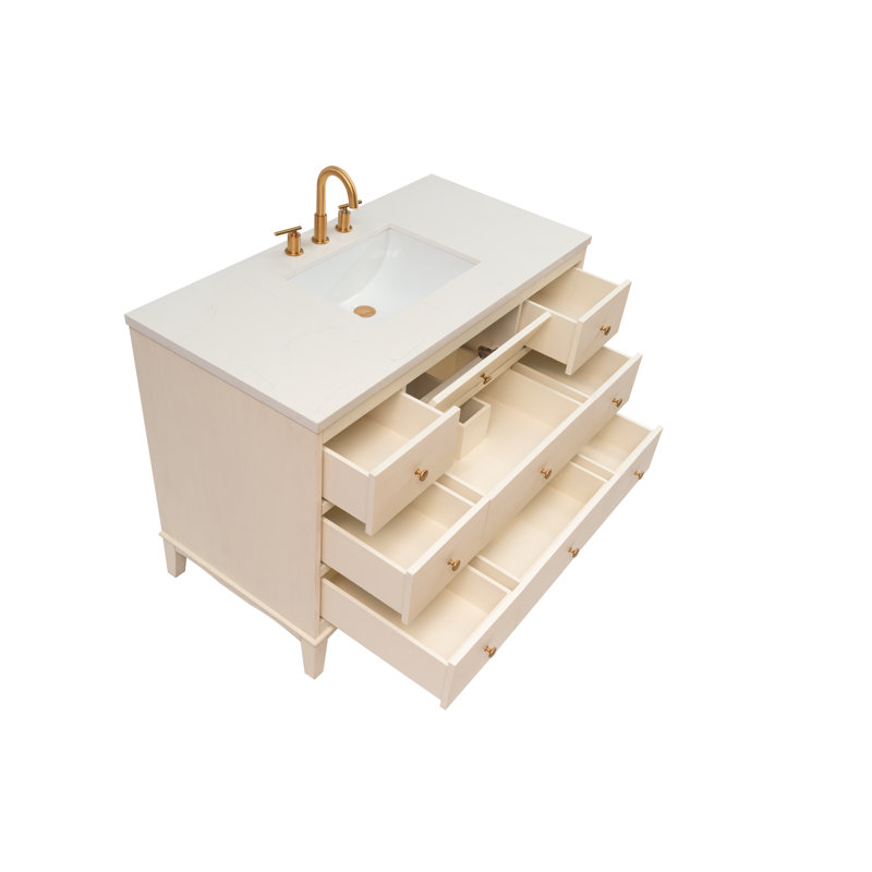 Jackson 48"L Free Standing Vanity In Antique White