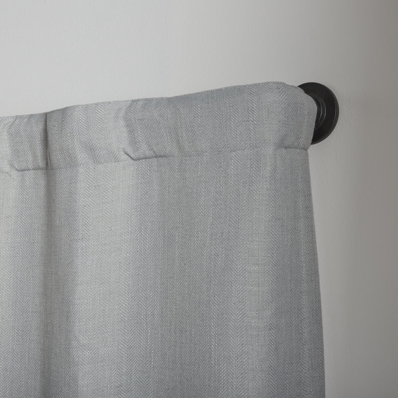 Hyde Matte Black Adjustable Wrap Around Curtain Rod 66"-120"