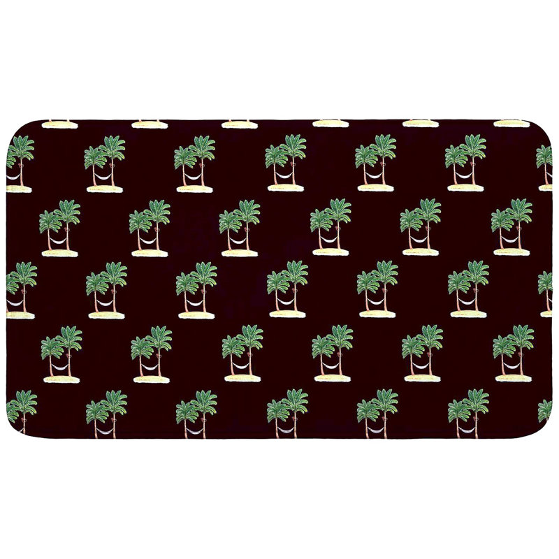 Tapis de bain Palmiers et singes, L 30 po x l 18 po