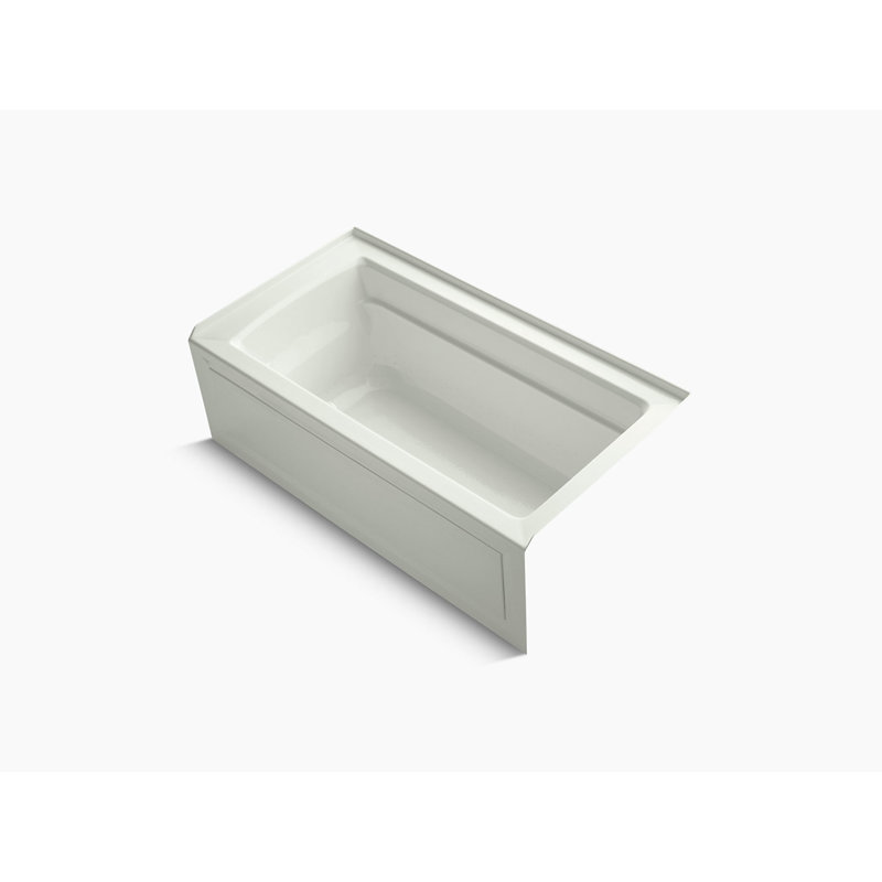 Archer 60" x 32" Alcove Air Acrylic Bathtub with Heater, Dune, Right