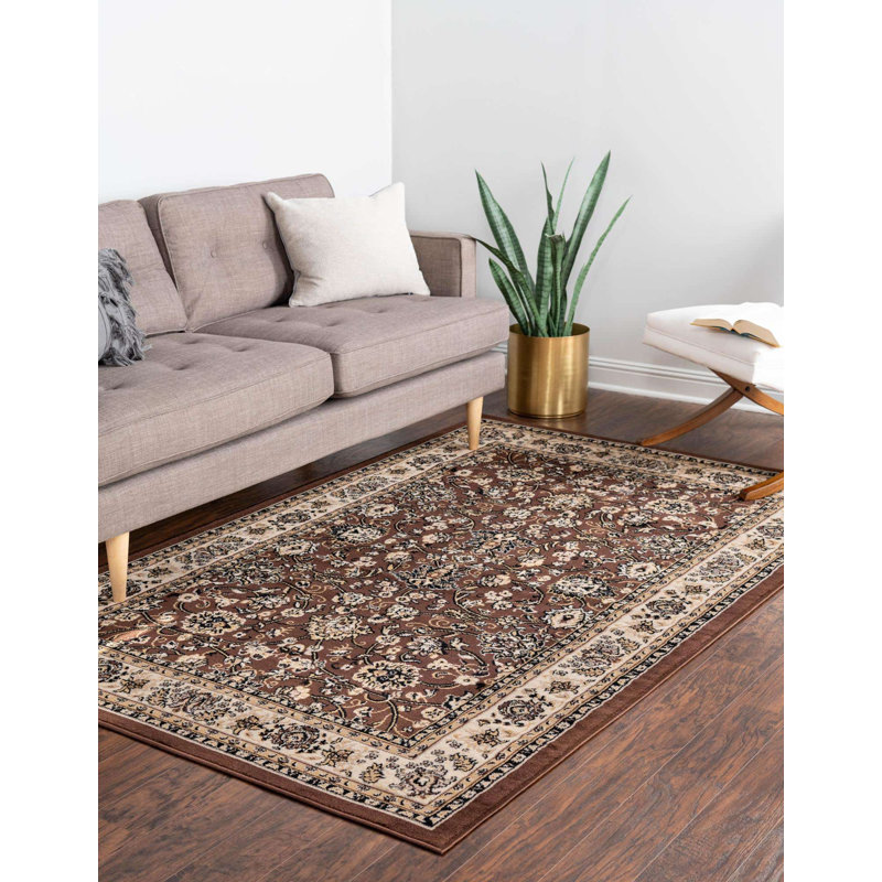 Tapis bourgogne Bhatari, Brown, Rectangle 7 pi 10 po x 10 pi