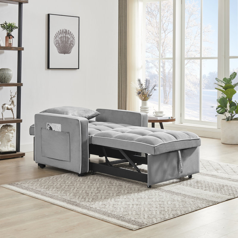 Canapé convertible innovant en velours de style moderne
