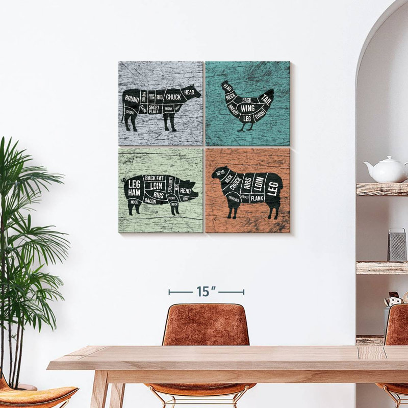 Ensemble de 4 planches de cuisine, H 38 po x l 38 po x P 1,25 po