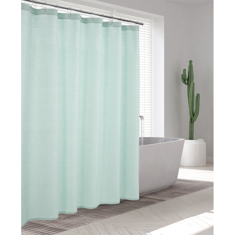 Rideau de douche simple en coton Westerfeld, Aigue-marine