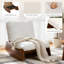 Chaise berçante rembourrée en bois massif-344054402