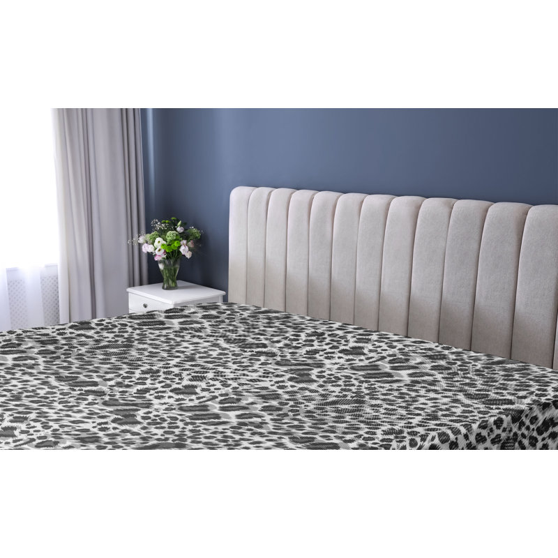 Drap-housse floral Ambesonne, Noir, gris / Imprimé animal, Drap-housse de taille double