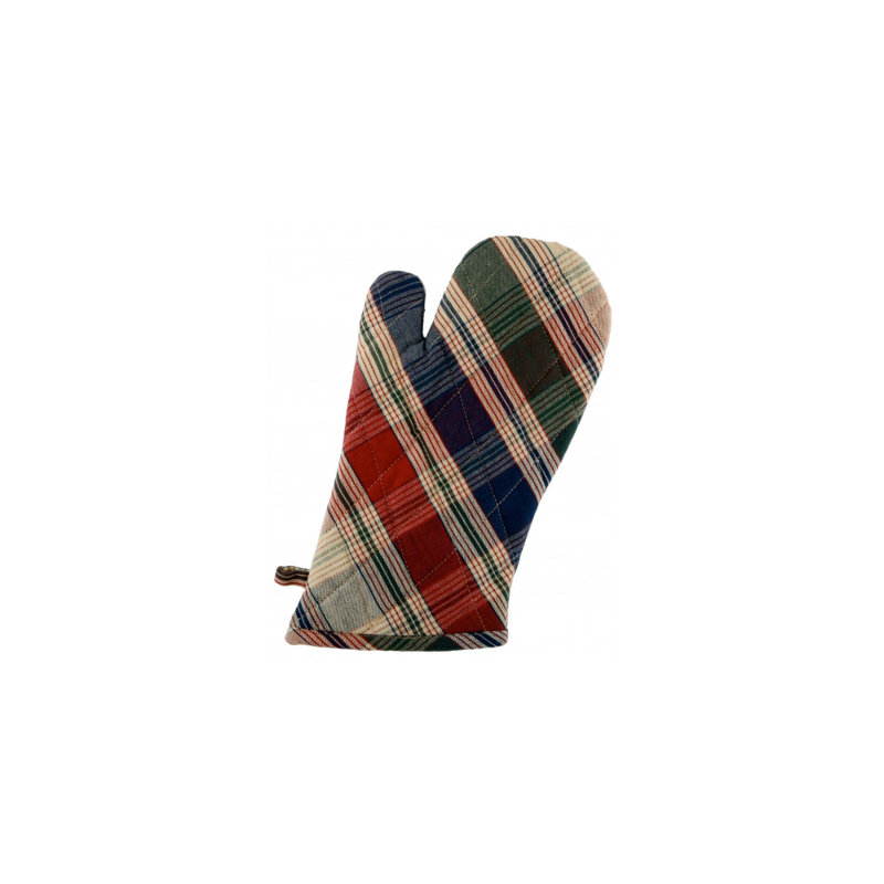 Millwood Pines Marquise Plaid Cotton Oven Mitt Set