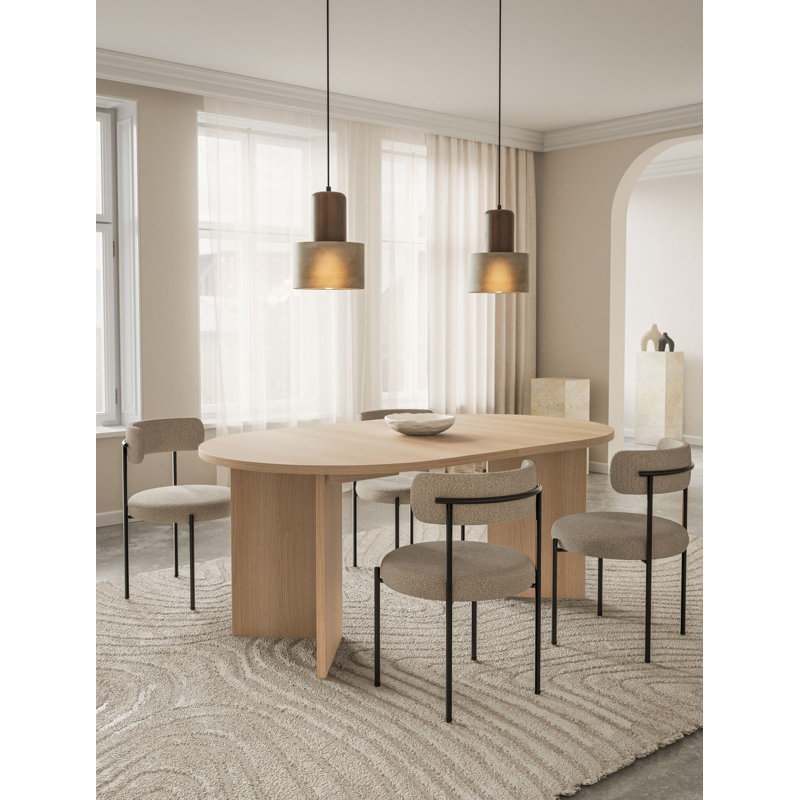 Extendable Round Dining Table, Cream