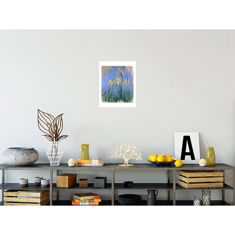 «Yellow Irises» par Claude Monet - Estampe numérique, H 20 po x l 16 po