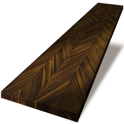 Gladys Premium Chevron Acacia Butcher Block Countertop for DIY Kitchen Top, Dining Table Top, Desk Top, 100% Solid Wood, 1.5in Thick