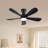 42 Inch RGB Ceiling Fans With Led Light and Remote/App Control, Flush Mount, RGB Dimmable Light, Modern Black Ceiling Fan for Kids Bedroom, Indoor/Covered Outdoor Use-117579838-117579839