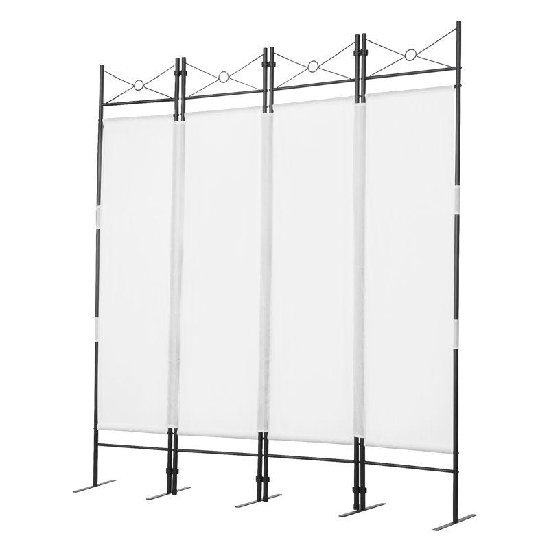 Paravent pliable à 4 panneaux l 63 po x 71 po Nordberg, Blanc