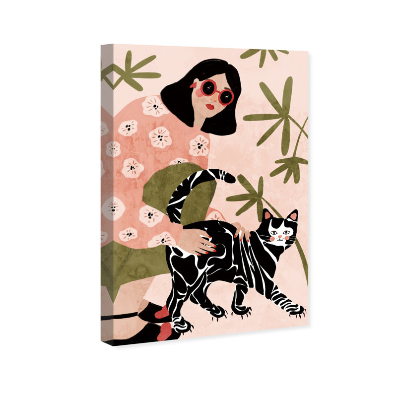 " Floral Cat Lover ", 24" H x 16" W x 0.8" D