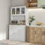 Armoire de rangement pour garde-manger de 71 po de hauteur avec support pour micro-ondes, buffet autoportant avec huche, 2 tiroirs, 5 portes, tablettes réglables et portes vitrées HOMcom