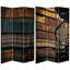 71" x 38.75" Tall Double Sided Library Canvas 3 Panel Room Divider