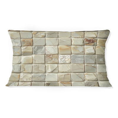 Carreaux de mosaïque moderne beige et gris I - Coussin lombaire moderne