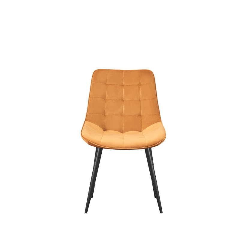 Hindman 46cm H Velvet Upholstered Side Chair in Grey, Yellow