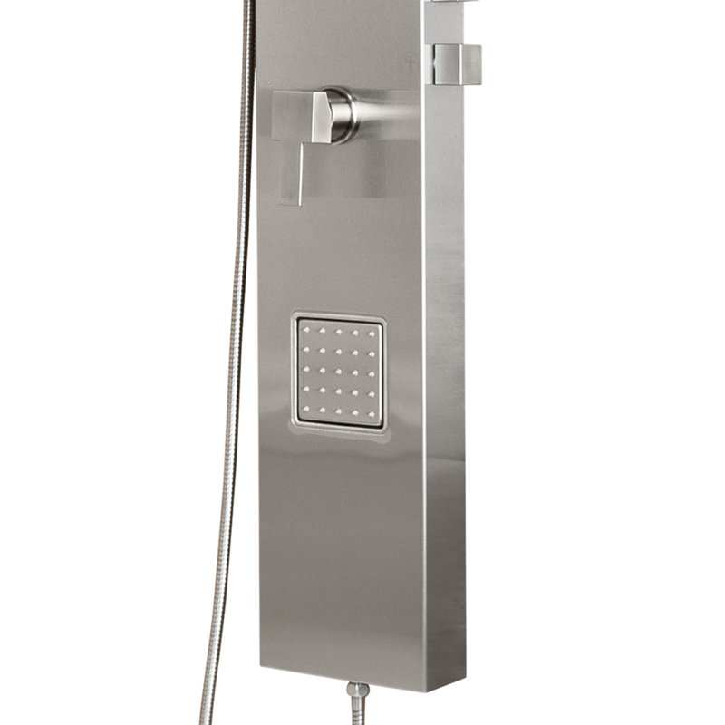 Pomme de douche Waimea 6 po avec pomme de douche à double fonction pluie et cascade avec 3 jets de corps surdimensionnés et douchette en acier inoxydable brossé