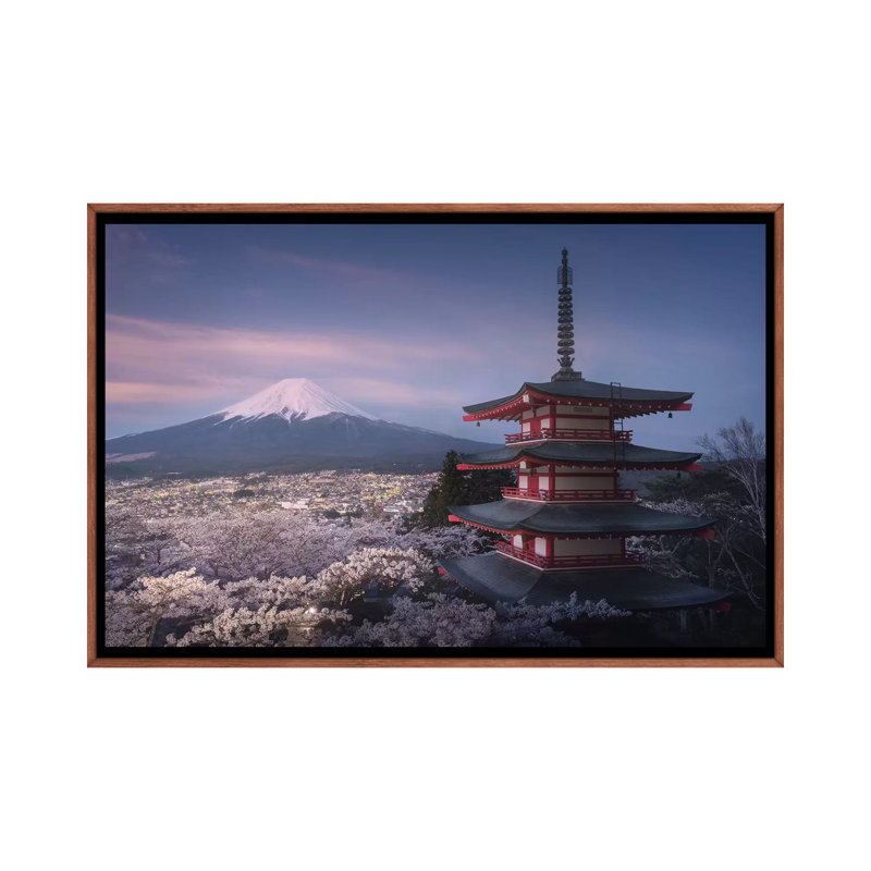 Spring in Japan XXIII 1 Piece Wall Art on Canvas, 66.04 cm H x 45.72 cm W, Classic Brown Wood Framed