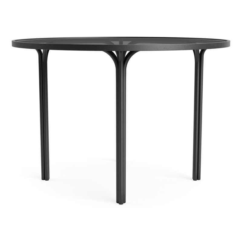 Kantan Outdoor Round Dining Table, Textured Pewter