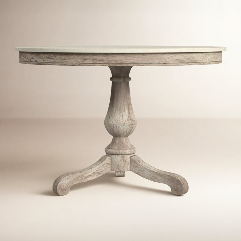 Aberdale Round Marble Dining Table, Gray