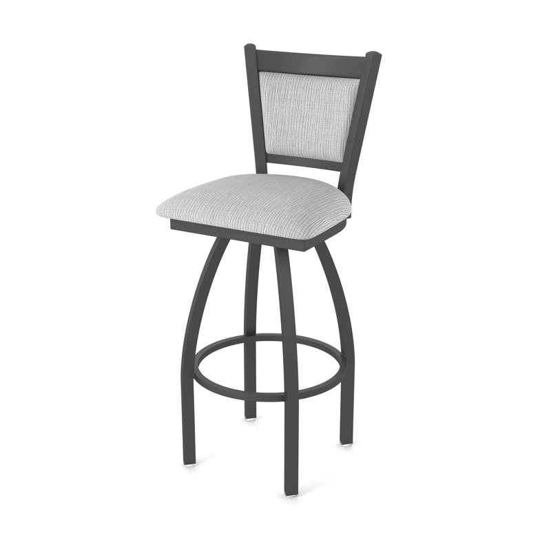 Tabouret pivotant Hadleigh, Tabouret de comptoir (siège d'une hauteur de 25 p, Tissu - alpin graphique, Étain