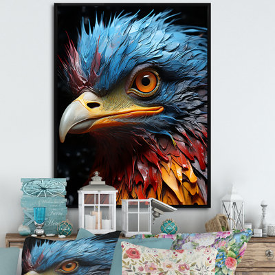 Art mural bleu, autruche bleue - autruche, salon