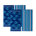Bleu marine / bleu royal poisson et rayures