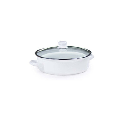 Golden Rabbit Enamelware Saute Pan with Lid