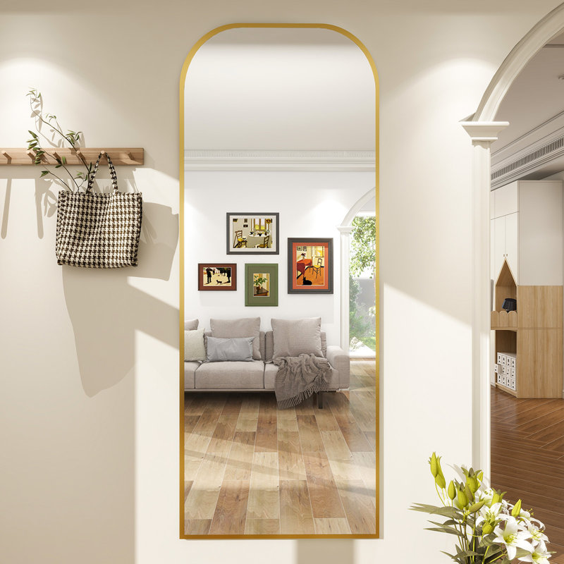 Carmino Aluminum Floor Mirror, Gold