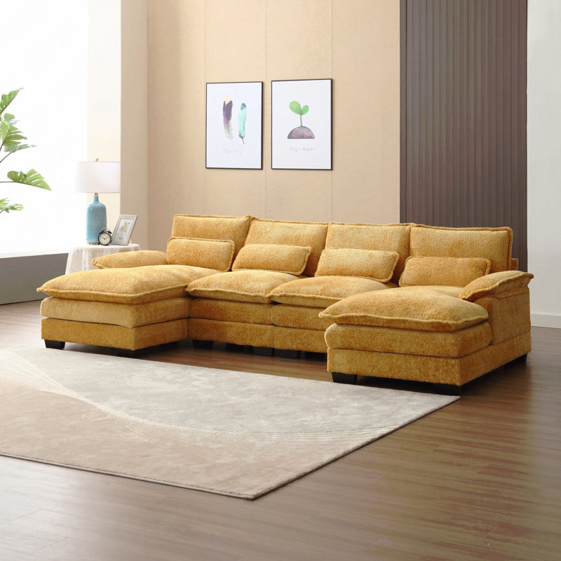 Grand canapé modulaire moderne en U en chenille