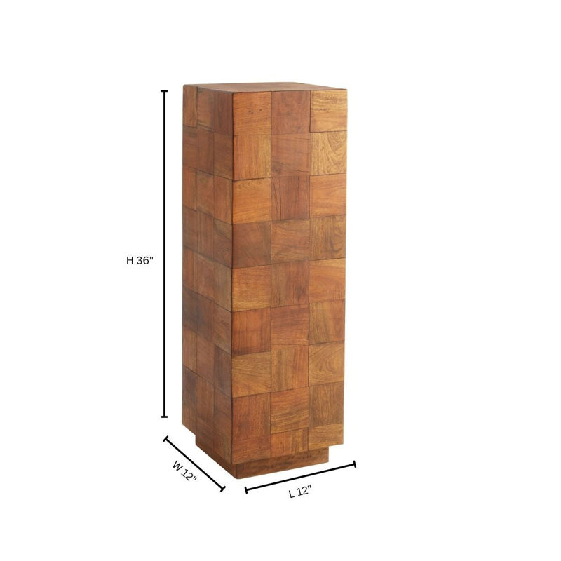 Table de bout à piédestal Halma, H 36 po x l 12 po x P 12 po