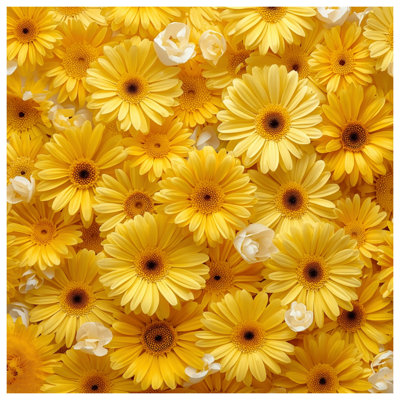 Yellow Gerbera Daisies Quilted Bedspread All Sizes