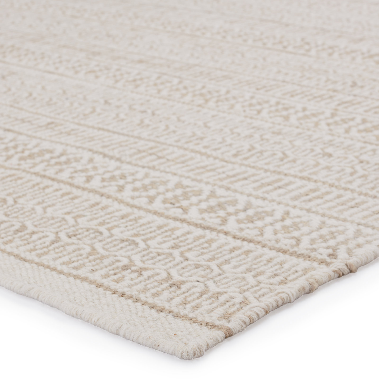 Harmond Handmade Angora/Antique White/Biscotti Rug, Rectangle 5' x 8'
