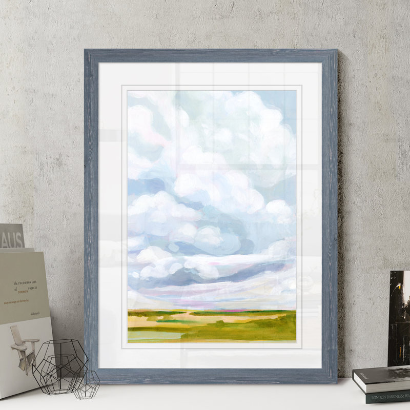 « lucid skies ii » par paul cezanne-cadre photo, reproduction d’art sur papier, Encadré à imprimé gris
