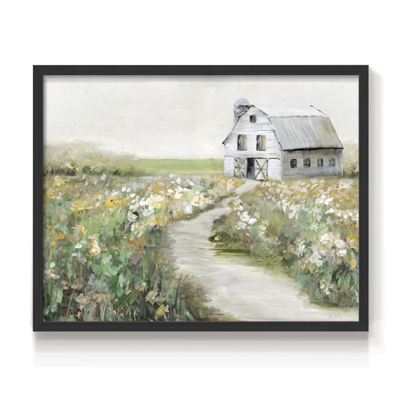 Quiet Meadow Farm -Framed Print - Restickable, Black, 16" H x 20" W