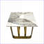 Table basse en pierre frittée pour le salon, structure en métal doré - facile à nettoyer et amp; Résistant aux égratignures-1011323370