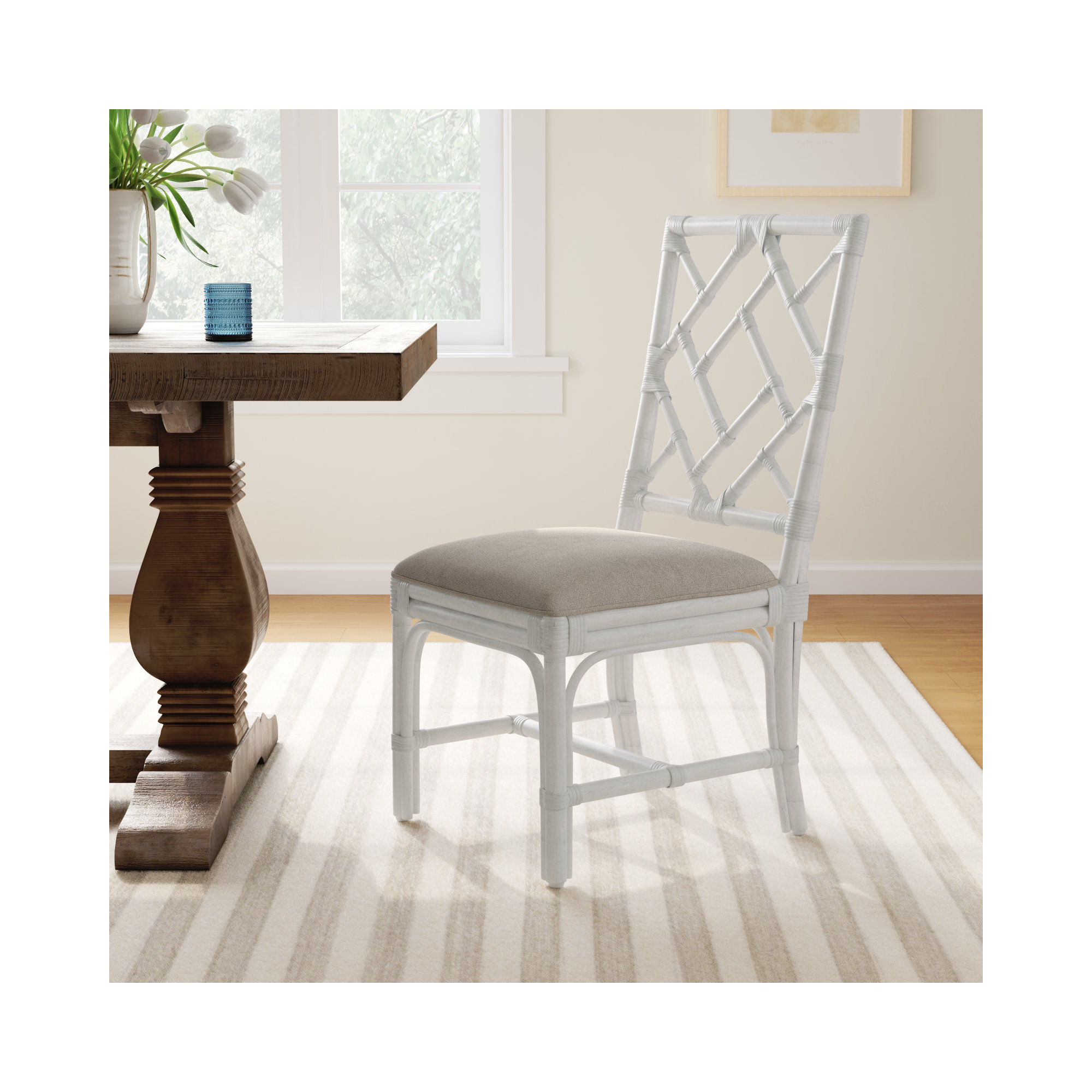 Wren Woven Side Chair, White