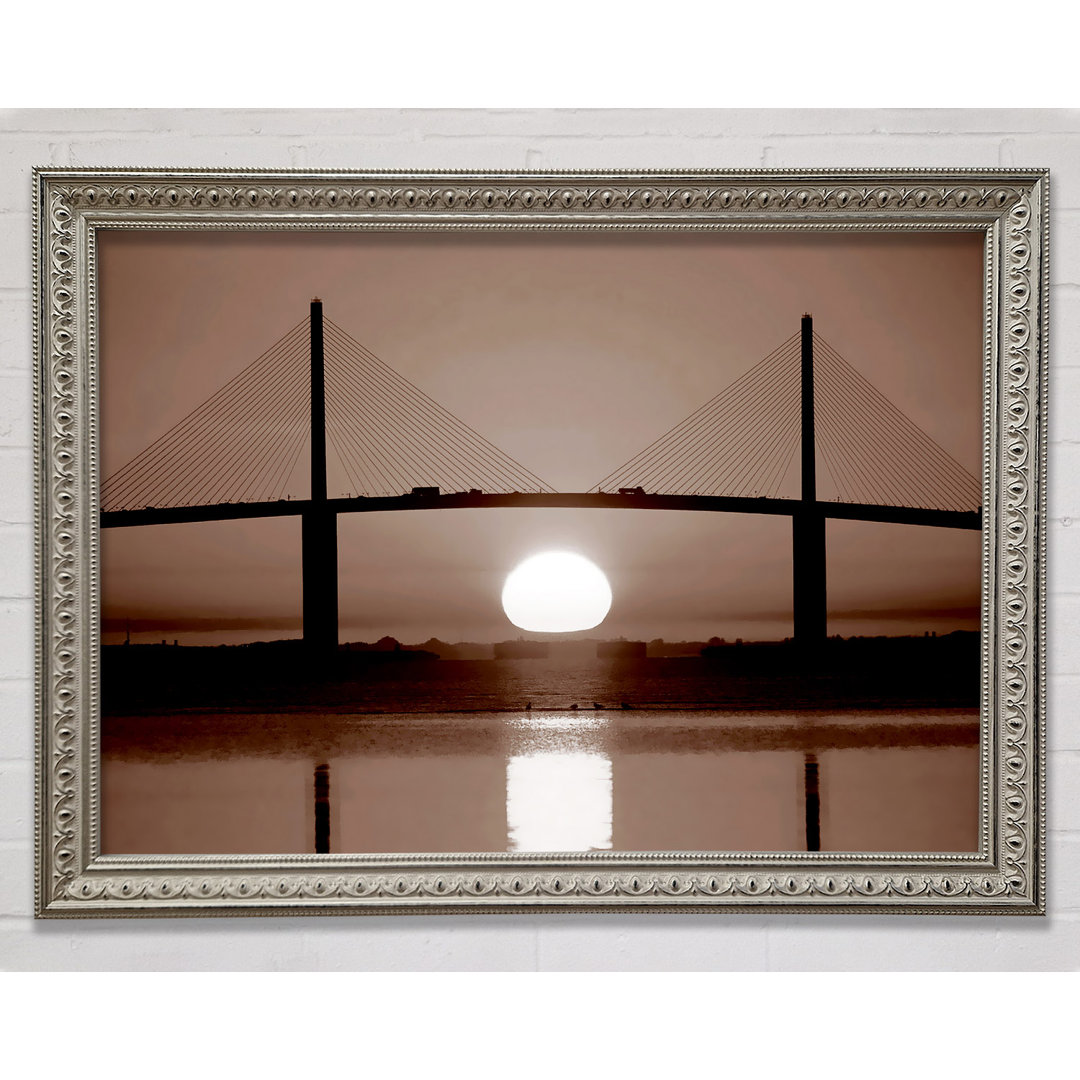 Distant Bridge Sundown Chocolate - Druck