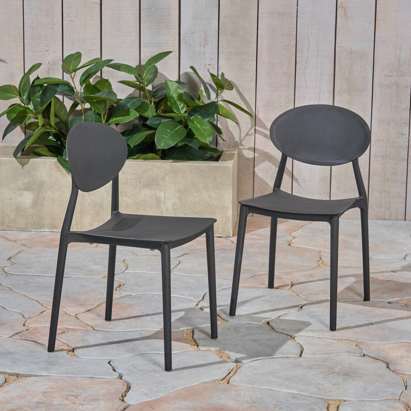 Chaise d'appoint empilable Invicta, Noir
