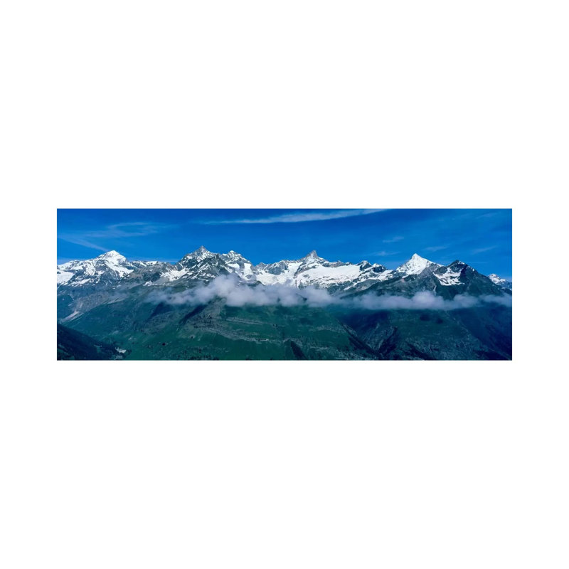 Aerial View, Swiss Alps, Switzerland - Wrapped Canvas Panoramic Print, 182.88 cm H x 60.96 cm W
