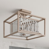 Plafonnier semi-encastré carré 14 po à 3 lumières unique Syracuse
