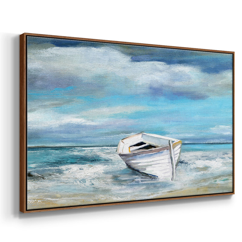 " Classic Coast ", 25" H x 37" W x 2" D, Walnut Framed