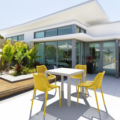 Asherton 31.5" W 4-Person Square Patio Dining Set with Stackable Chairs